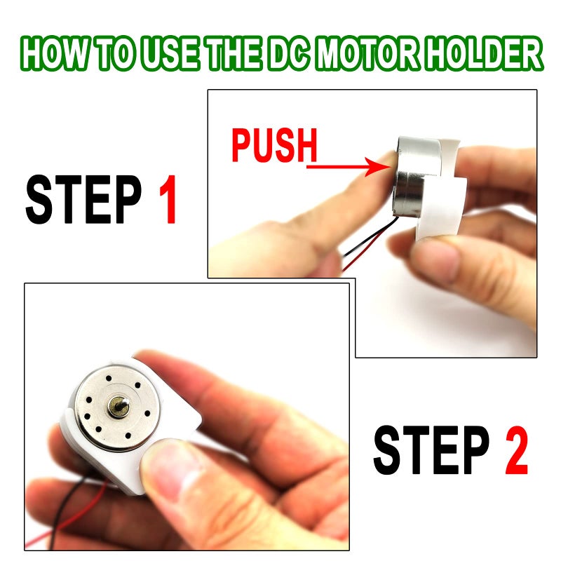 EUDAX Mini Generator Motors 3V-12V DC Motor Electric Motor for DIY Toys Wind Turbine Generator Hand Cranked Power Generator Model (Plastic Motor Holder) - Image 3